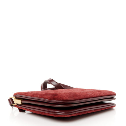 Saint Laurent Suede All-Over Monogram Crossbody Burgundy 4 of 11