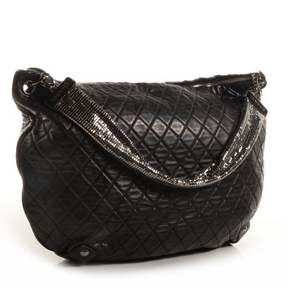 Chanel Lambskin Large Chain Mail Hobo Black 3 of 7