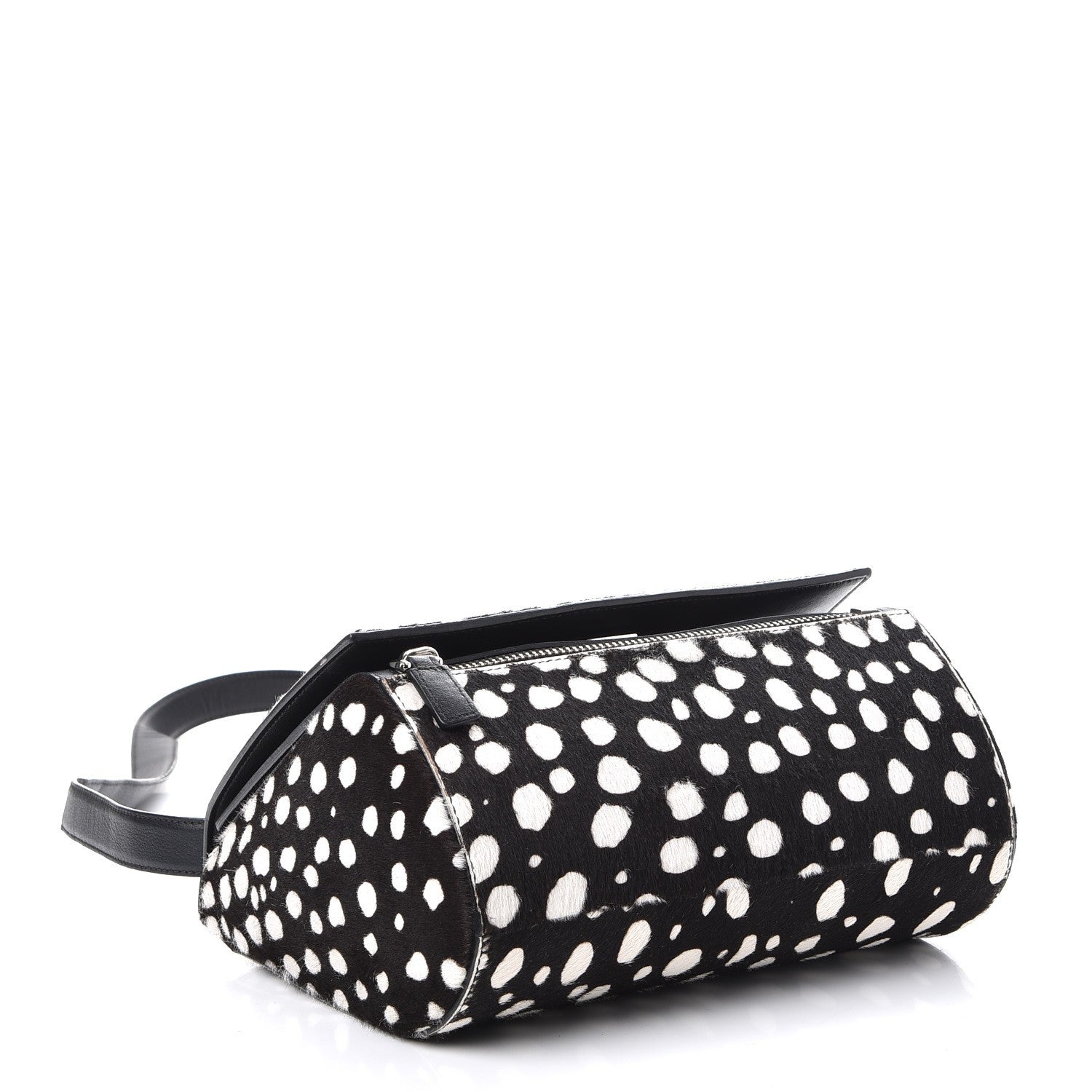 Givenchy Calf Hair Polka Dot Print Medium Pandora Box Crossbody Bag Black White. 4 of 7