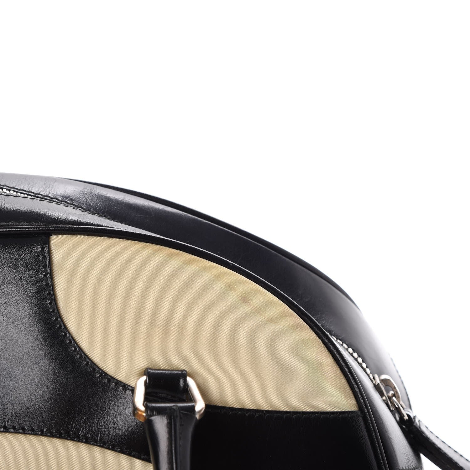 Prada Tessuto Nylon Vitello Small Bowling Bag Black 18 of 19