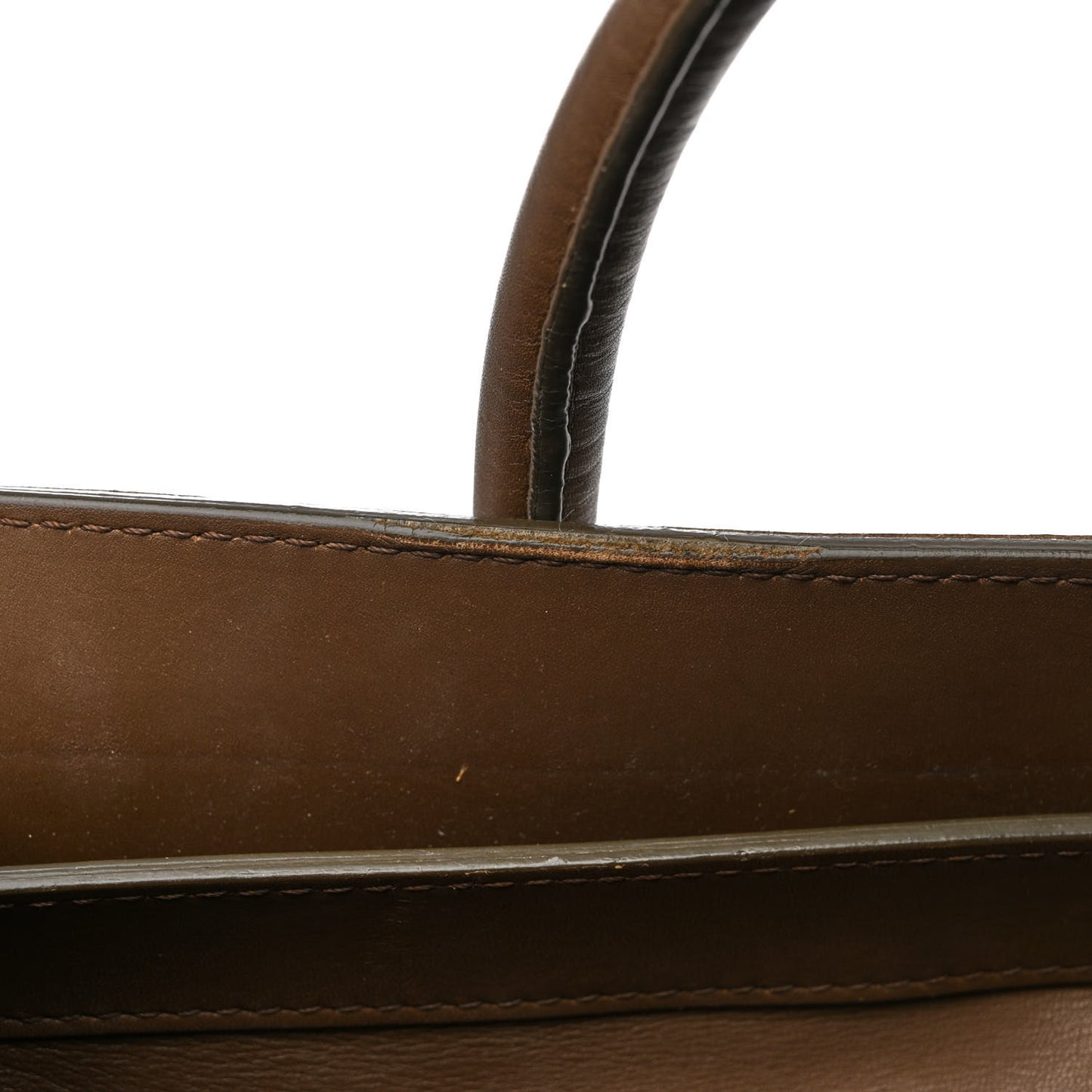 Textured Calfskin Suede Tri-color Mini Luggage Cream