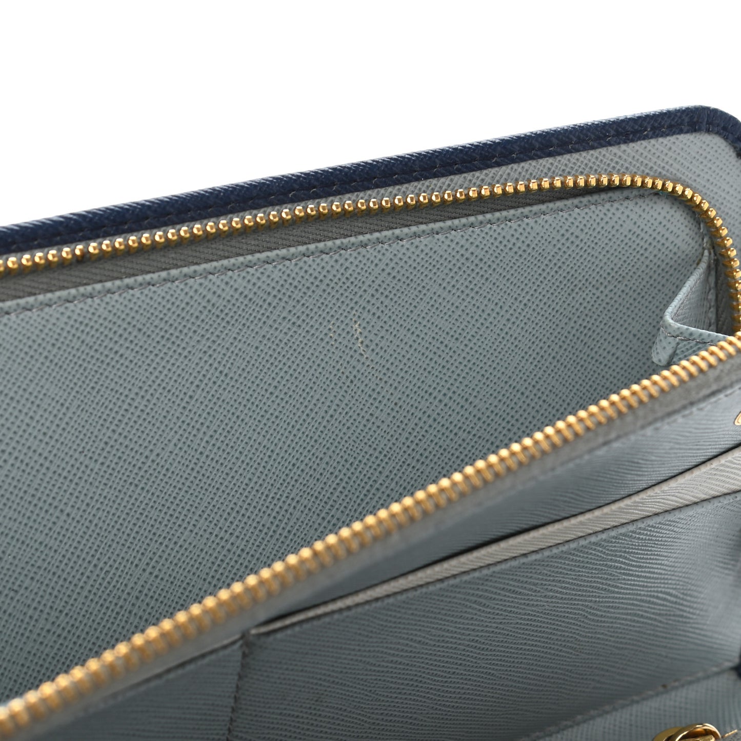 Saffiano Metal Double Snap Travel Wallet Cobalto