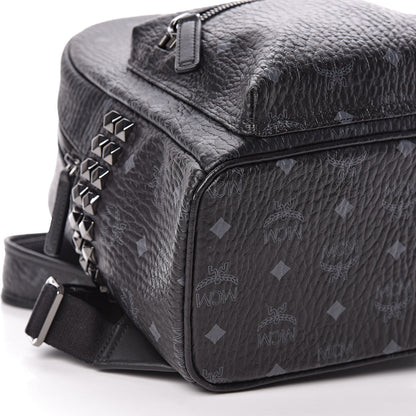 MCM Visetos Small Side Stud Stark Backpack Black 9 of 11
