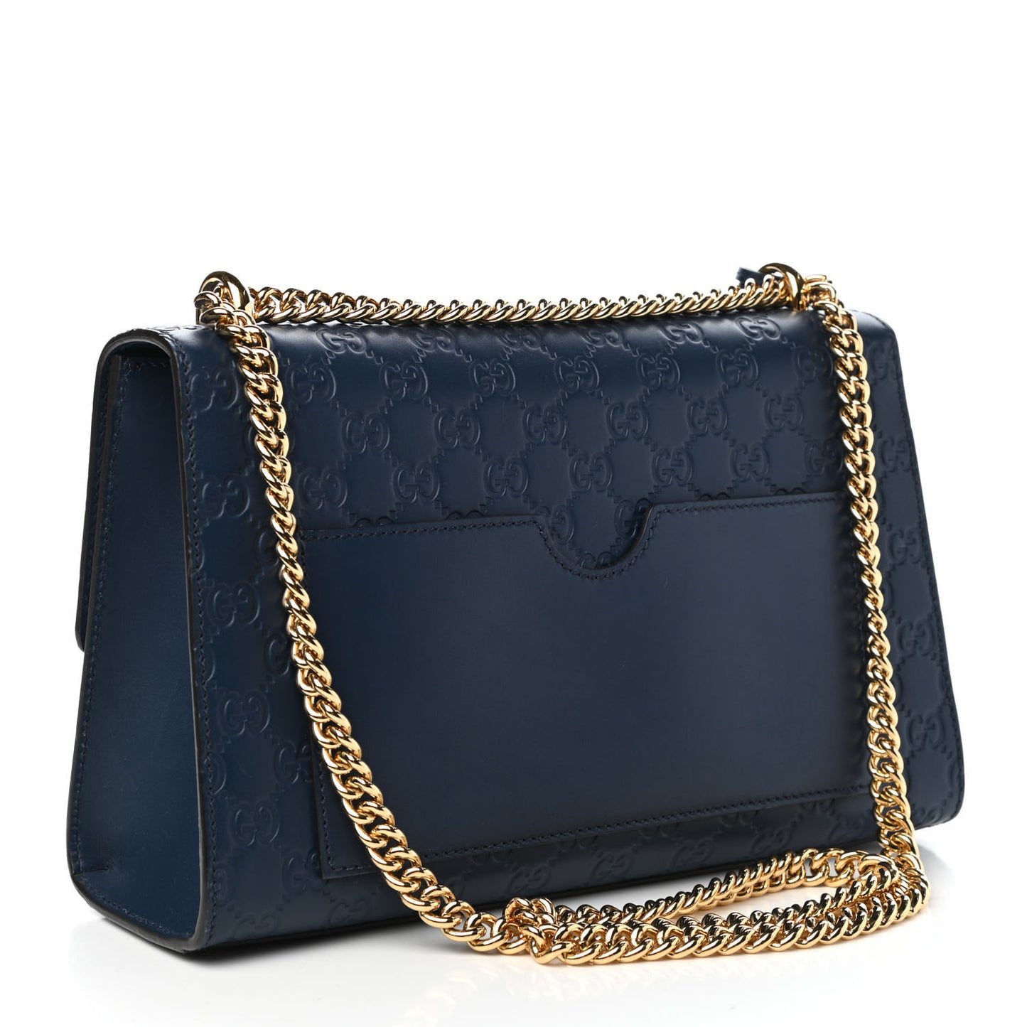 Guccissima Medium Padlock Shoulder Bag Blue Agata
