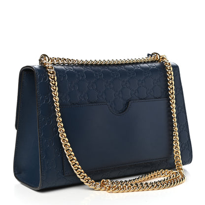 Gucci Guccissima Medium Padlock Shoulder Bag Blue Agata 3 of 10