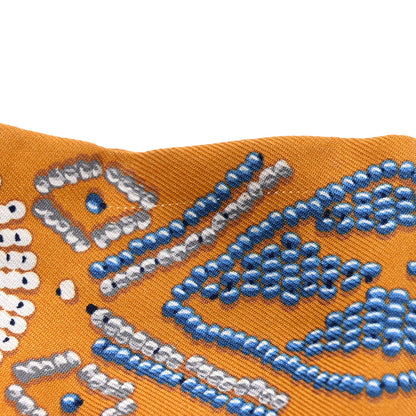 Hermes Silk Kelly En Perles Twilly Miel Bleu Jean Cream 5 of 5