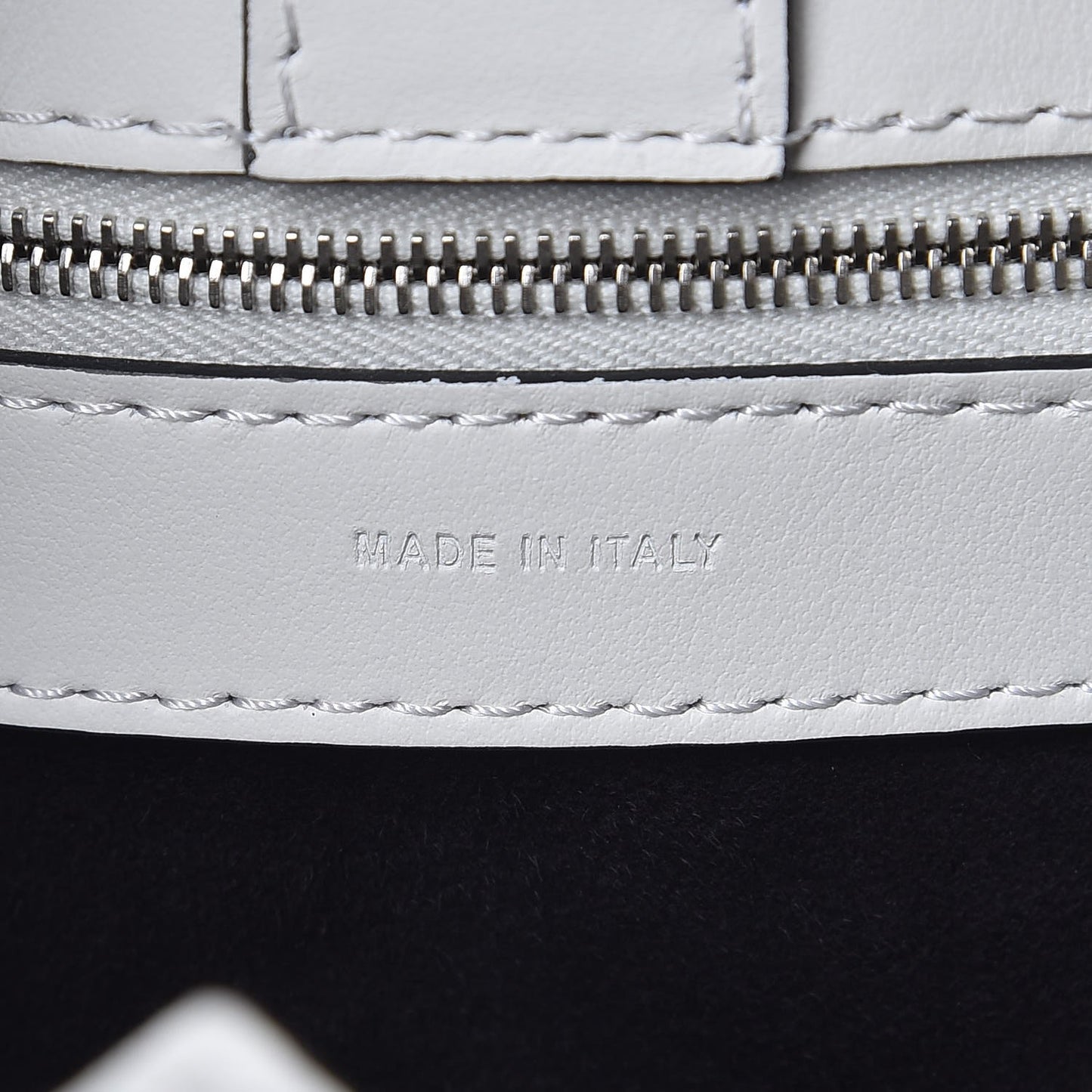 Vitello Century Velvet F is Fendi FF Embroidered Regular Runaway Satchel White Black