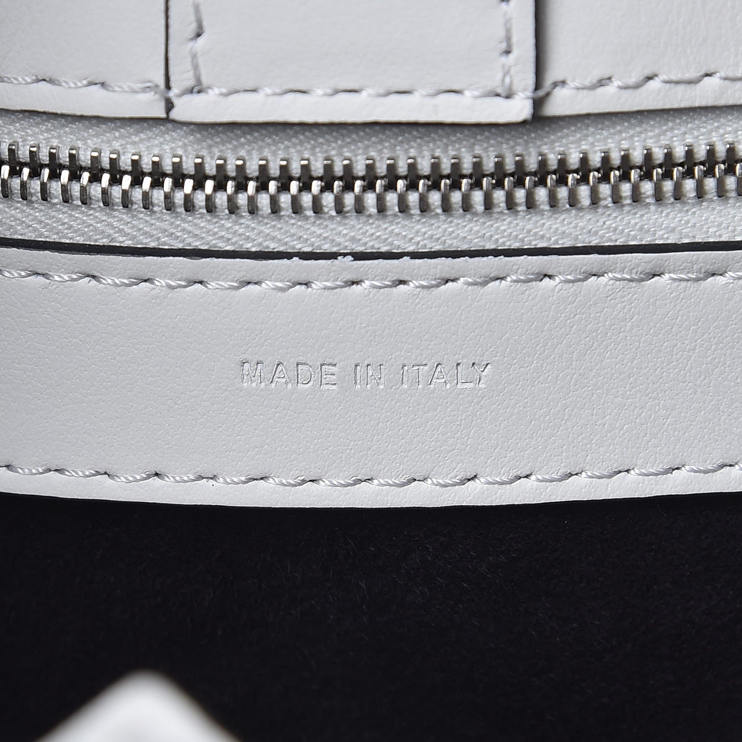 Fendi Vitello Century Velvet F is Fendi FF Embroidered Regular Runaway Satchel White Black 8 of 11