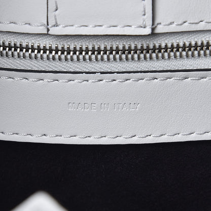 Fendi Vitello Century Velvet F is Fendi FF Embroidered Regular Runaway Satchel White Black 8 of 11