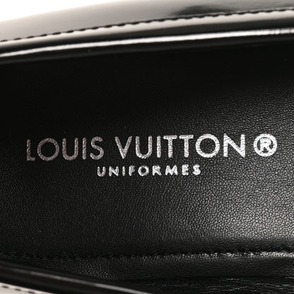 Louis Vuitton Glazed Calfskin Chess Flat Loafers 39 Black 8 of 9