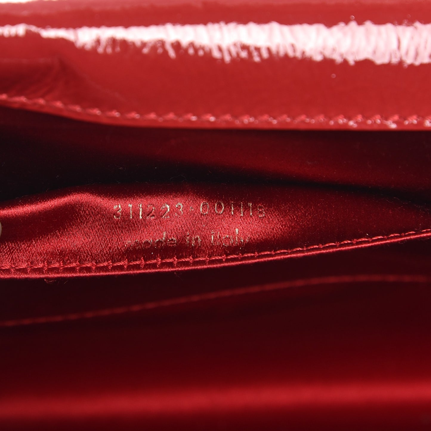 Textured Patent Monogram Large Belle De Jour Clutch Red