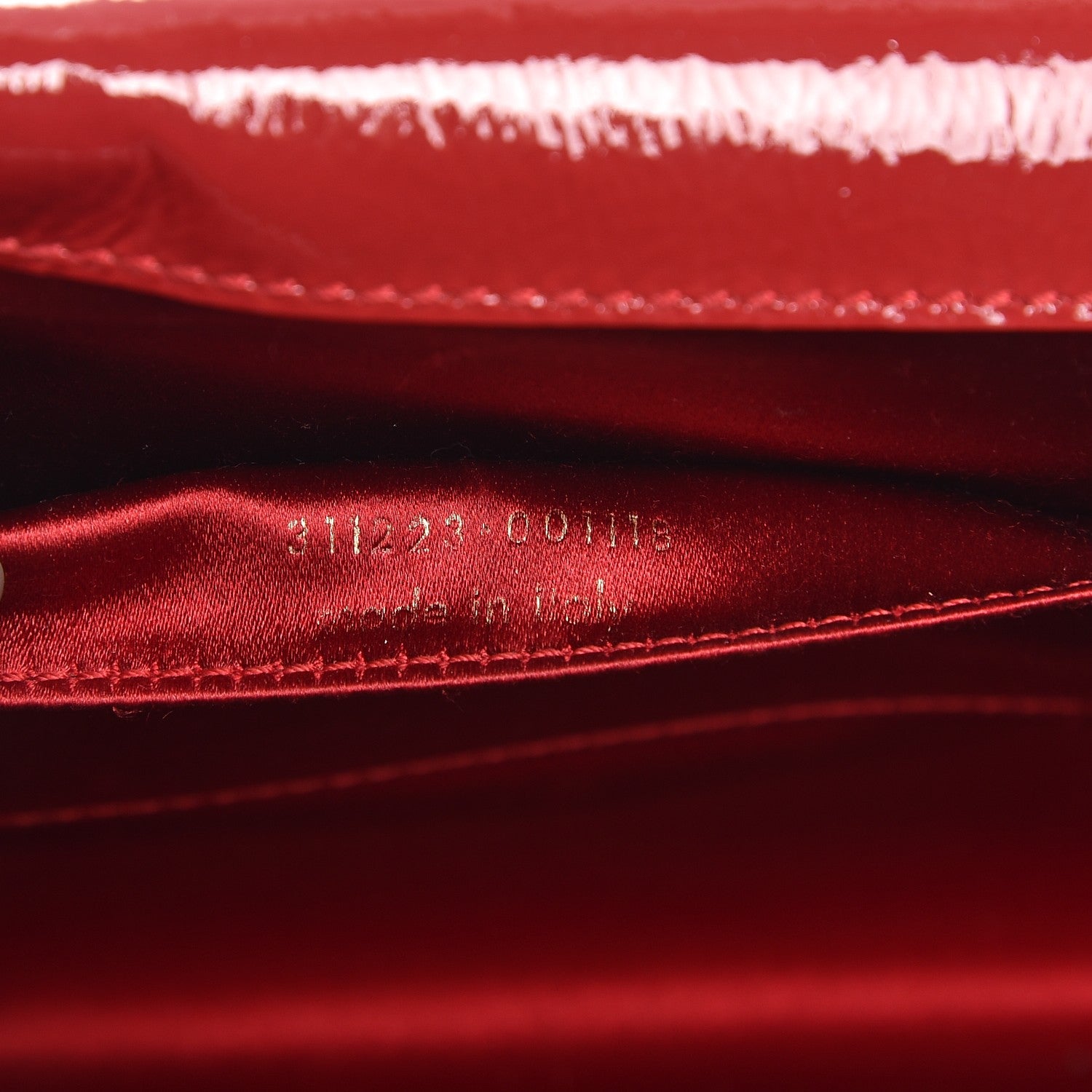 Saint Laurent Textured Patent Monogram Large Belle De Jour Clutch Red 7 of 8