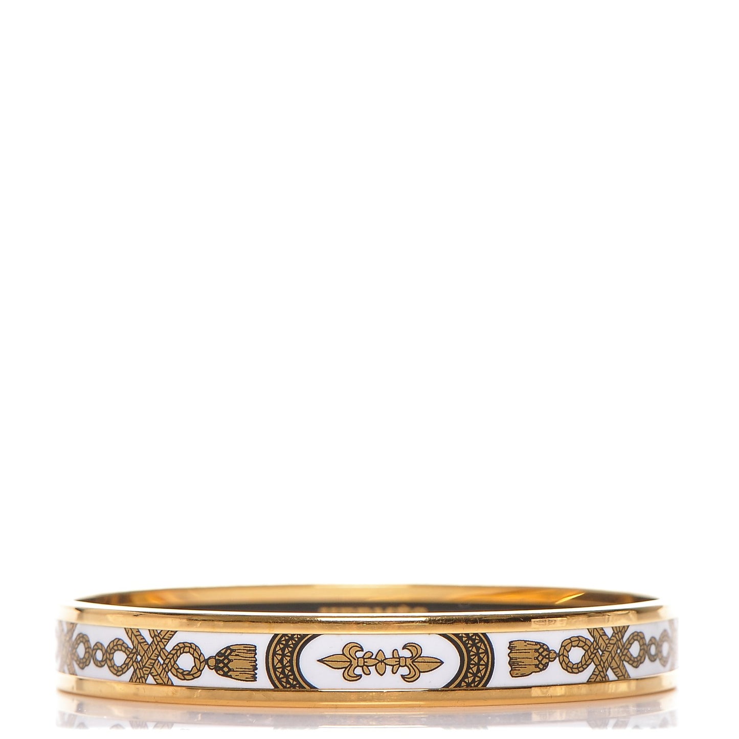 Enamel Printed Grand Apparat Narrow Bracelet 62 White