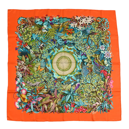 Hermes Silk Au Coeur de la Vie Scarf 90 Orange 1 of 4