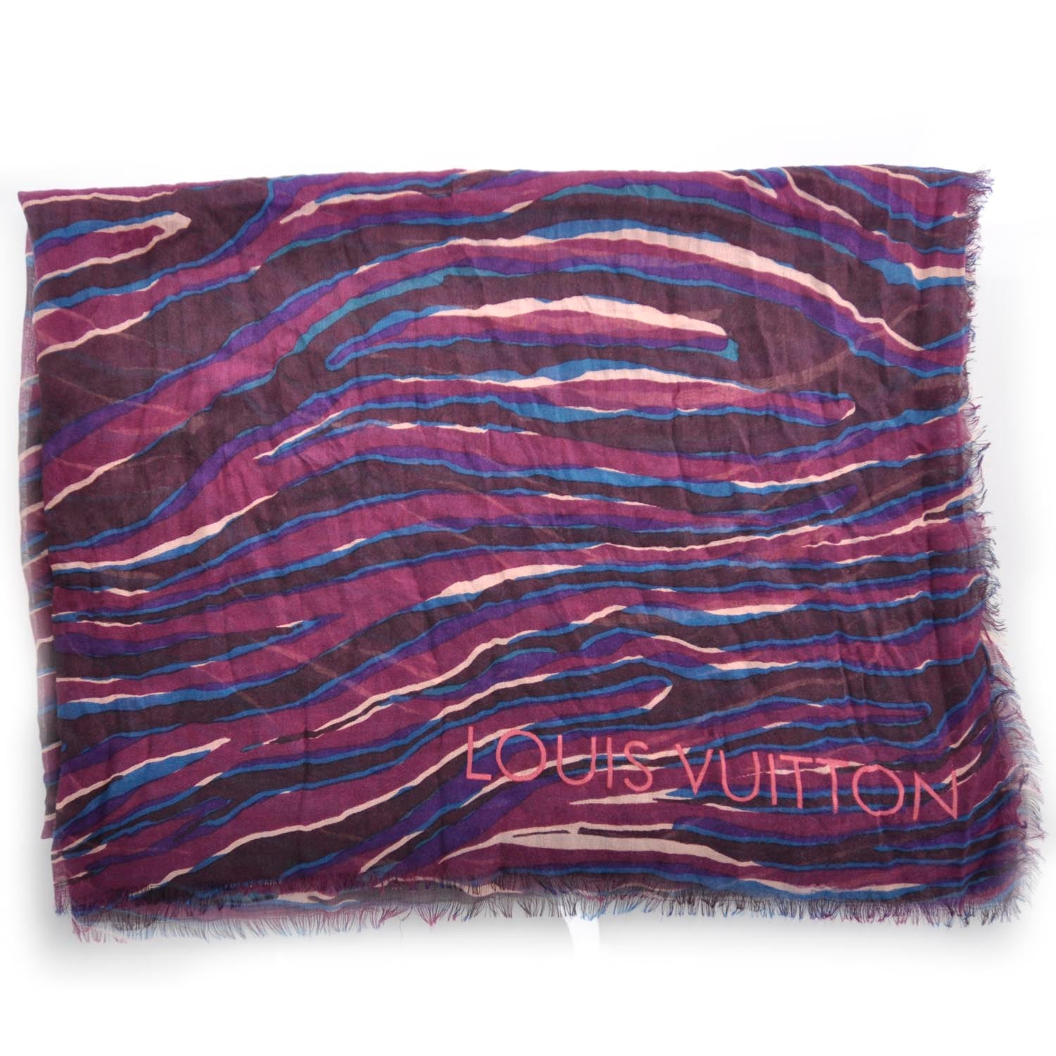 Louis Vuitton Cashmere Silk Zebra Stole Prune 1 of 4