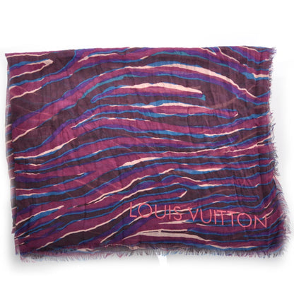 Louis Vuitton Cashmere Silk Zebra Stole Prune 1 of 4