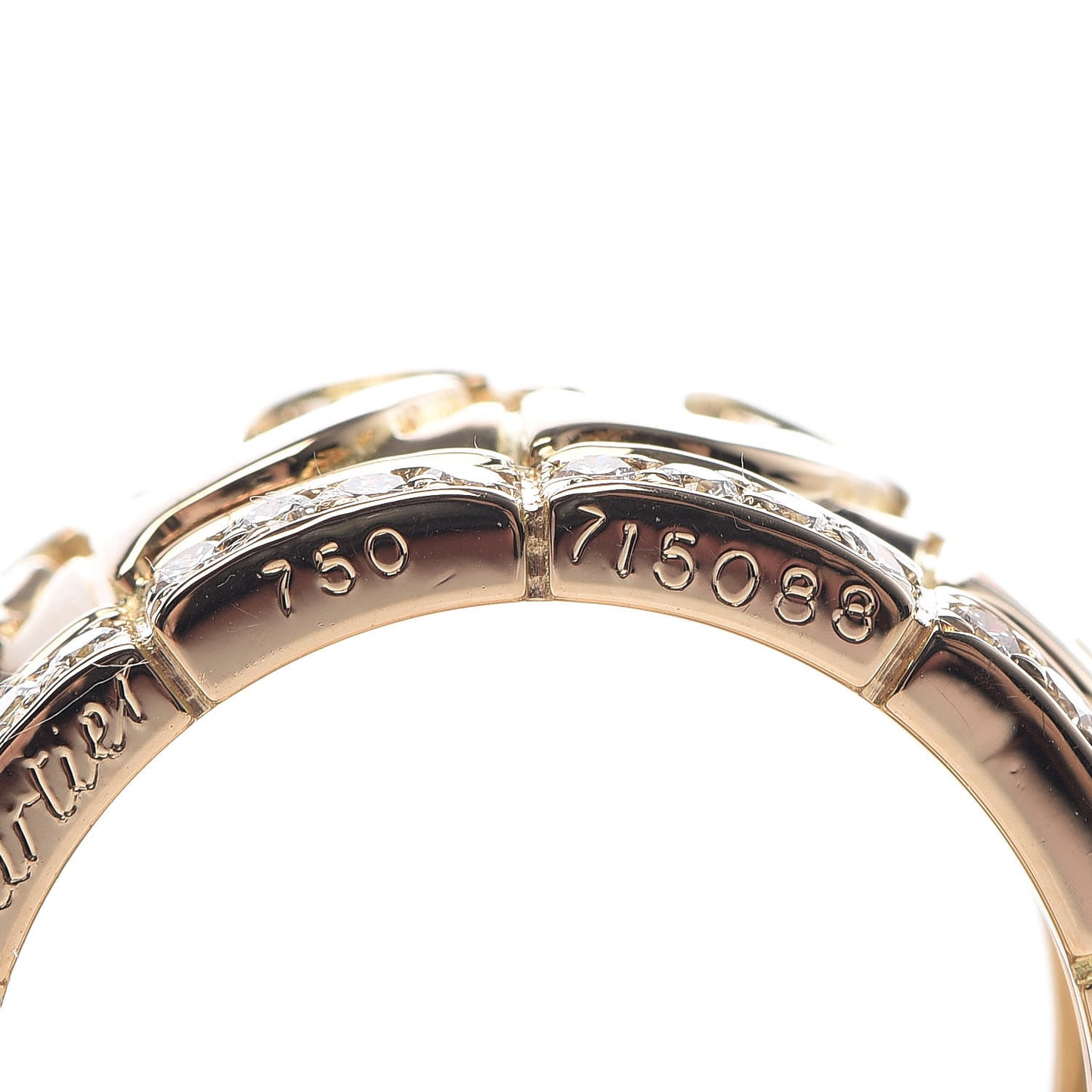 18K Yellow Gold Diamond Entrelaces Ring 52 6