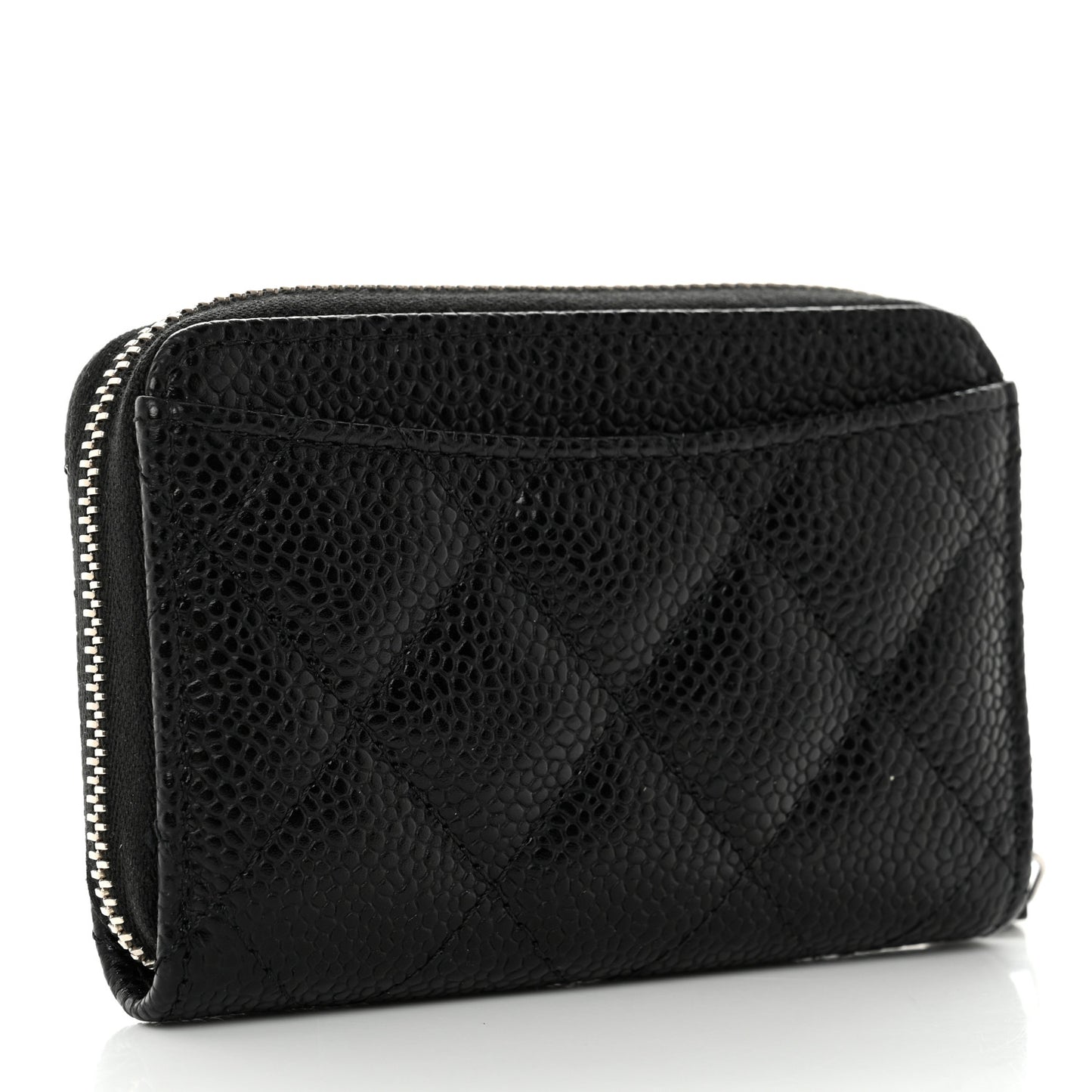Caviar Quilted Classic Zipped Coin Purse Black
