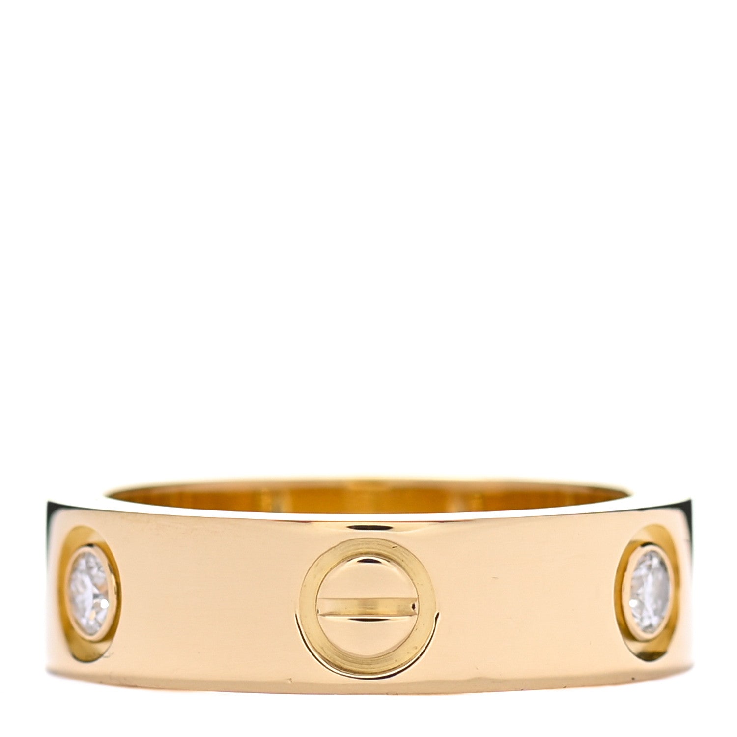 Cartier 18K Yellow Gold 3 Diamond 5.5mm LOVE Ring 52 6 3 of 4