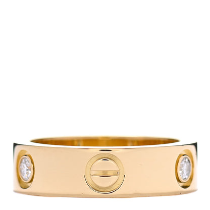 Cartier 18K Yellow Gold 3 Diamond 5.5mm LOVE Ring 52 6 3 of 4
