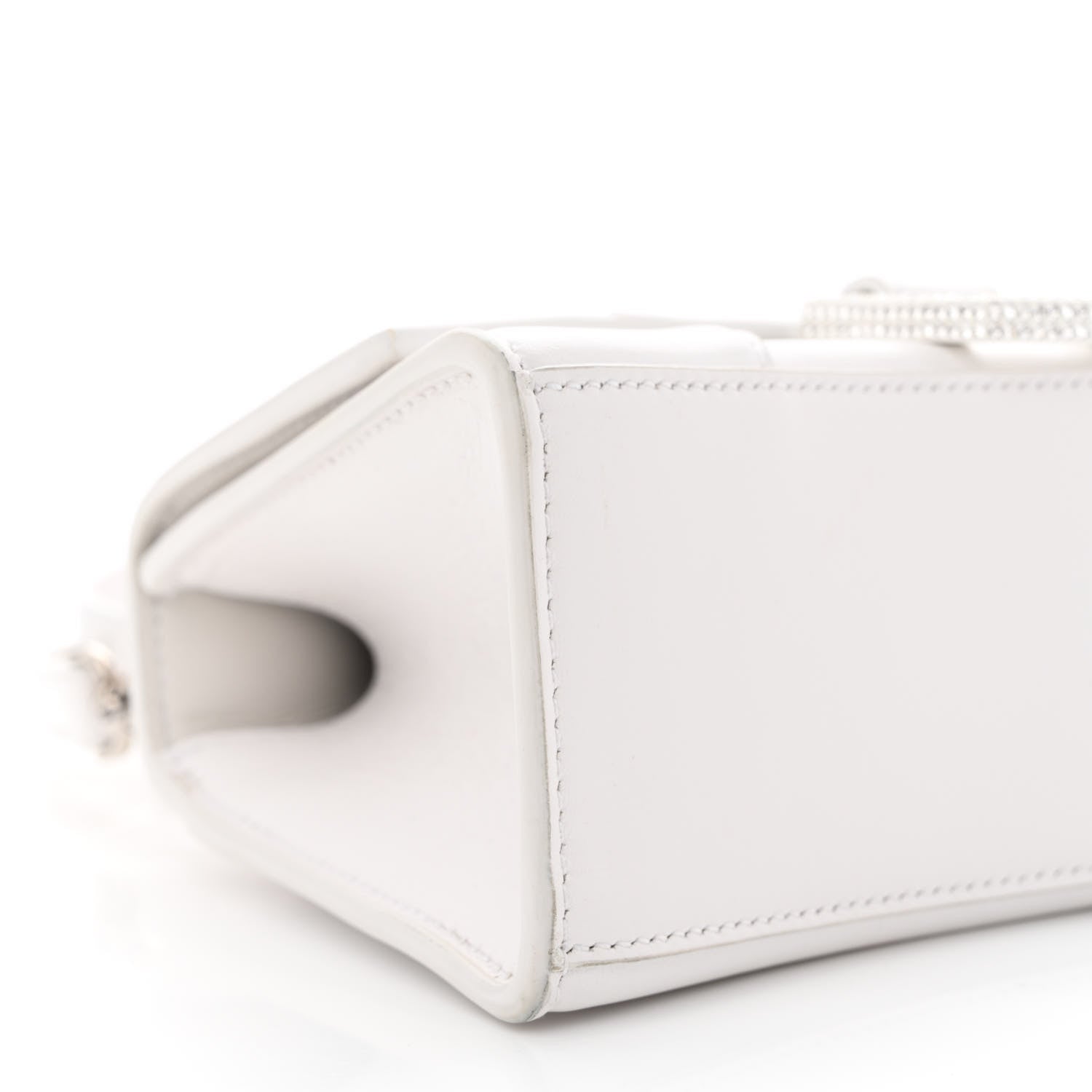 Balenciaga Shiny Box Calfskin Strass Hourglass Top Handle Bag XS White 10 of 16