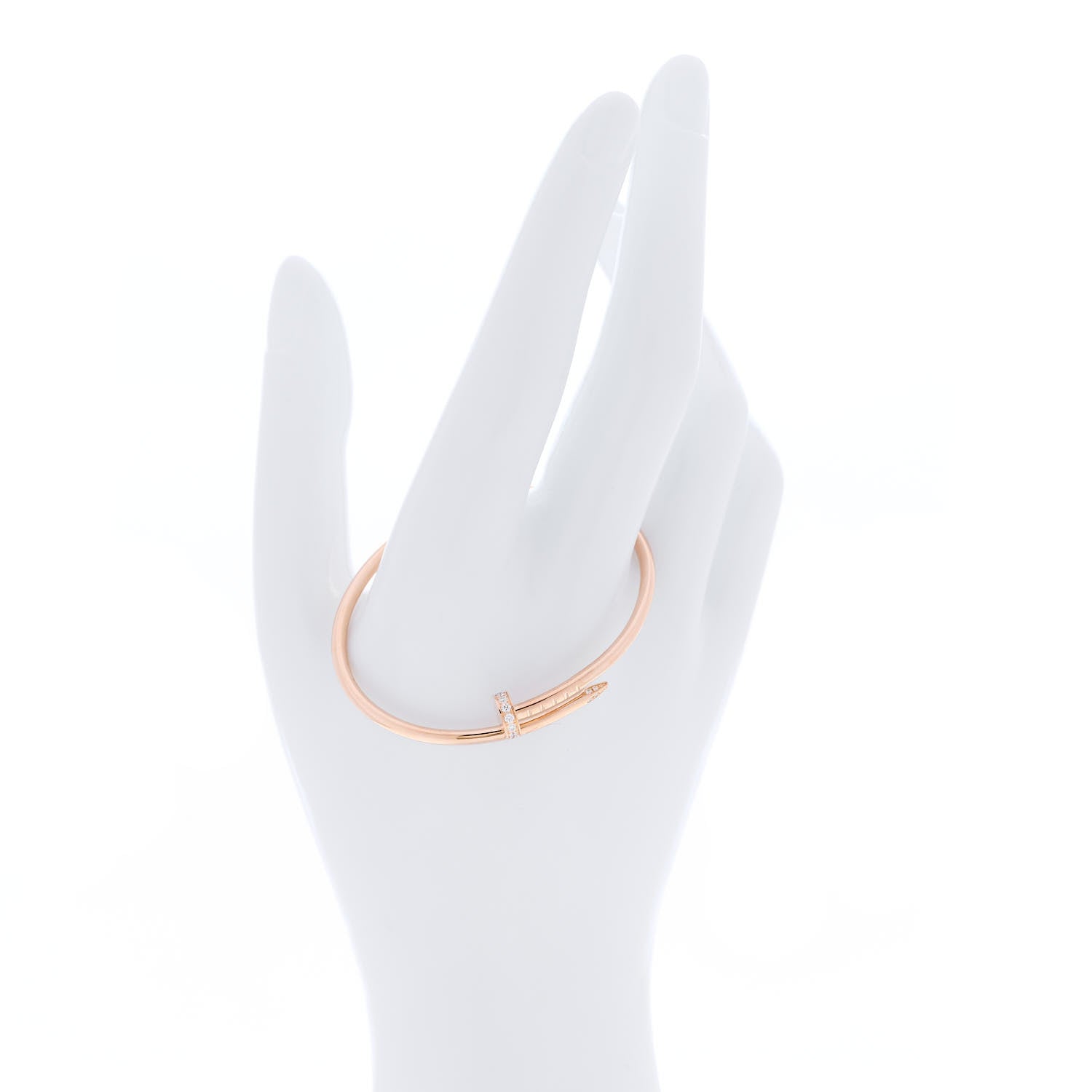 Cartier 18K Pink Gold Diamond Small Juste Un Clou Bracelet 14 2 of 6