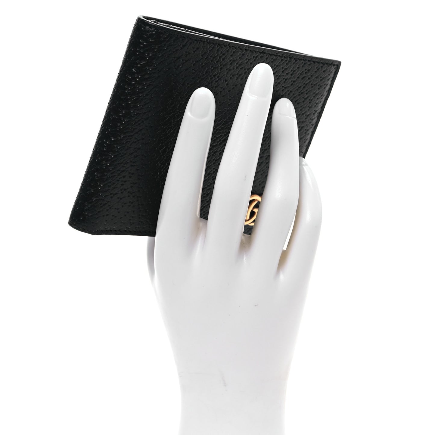 Calfskin Boar Effect GG Marmont Bi-Fold Wallet Black