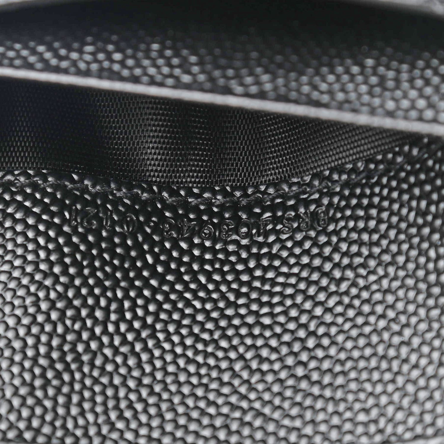 Saint Laurent Grain De Poudre Matelasse Chevron Monogram Compact Tri Fold Wallet Black 7 of 7