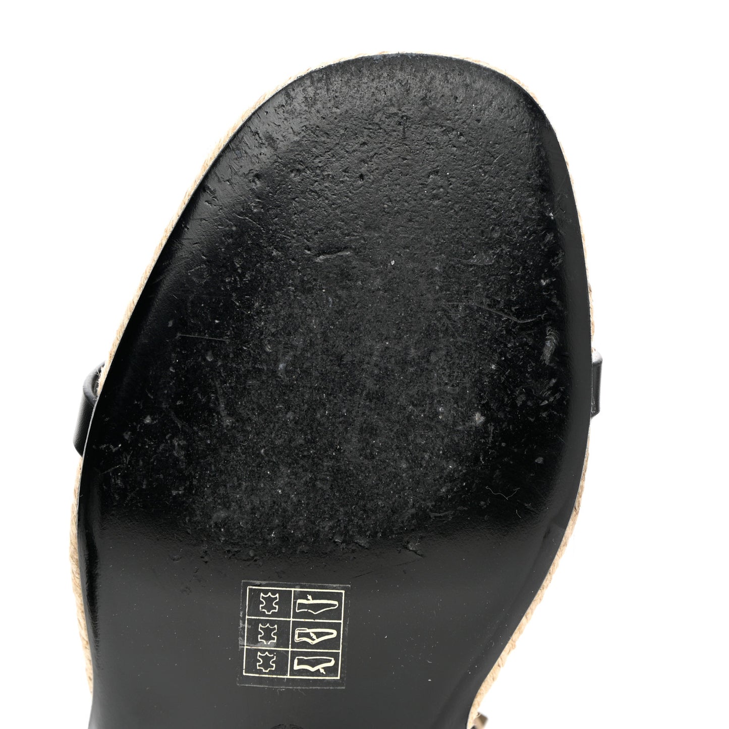 Calfskin Rockstud Ankle Strap Espadrille 10/60mm Sandals 38 Black