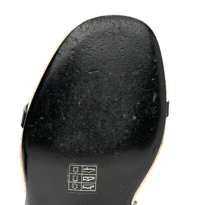 Valentino Garavani Calfskin Rockstud Ankle Strap Espadrille 10/60mm Sandals 38 Black 11 of 12