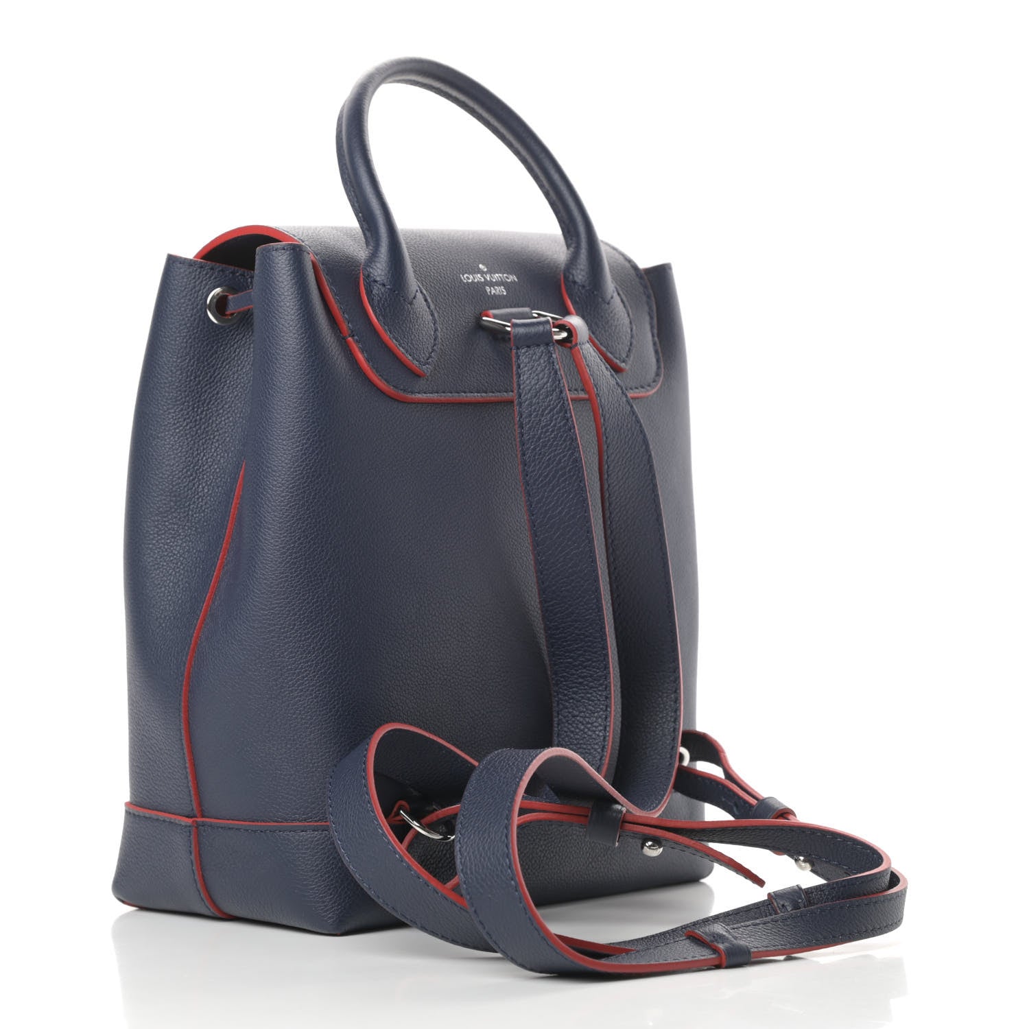 Louis Vuitton Soft Calfskin Lockme Backpack Marine Rouge 3 of 10