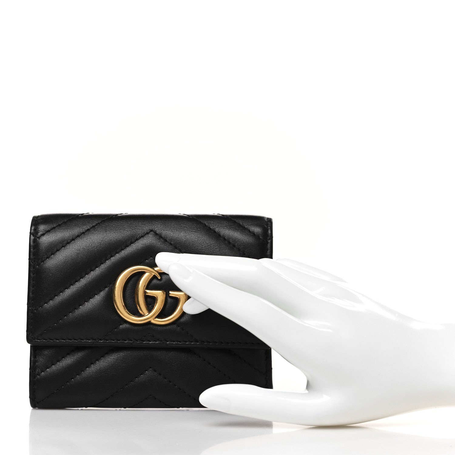 Gucci Calfskin Matelasse GG Marmont Wallet Black 2 of 6