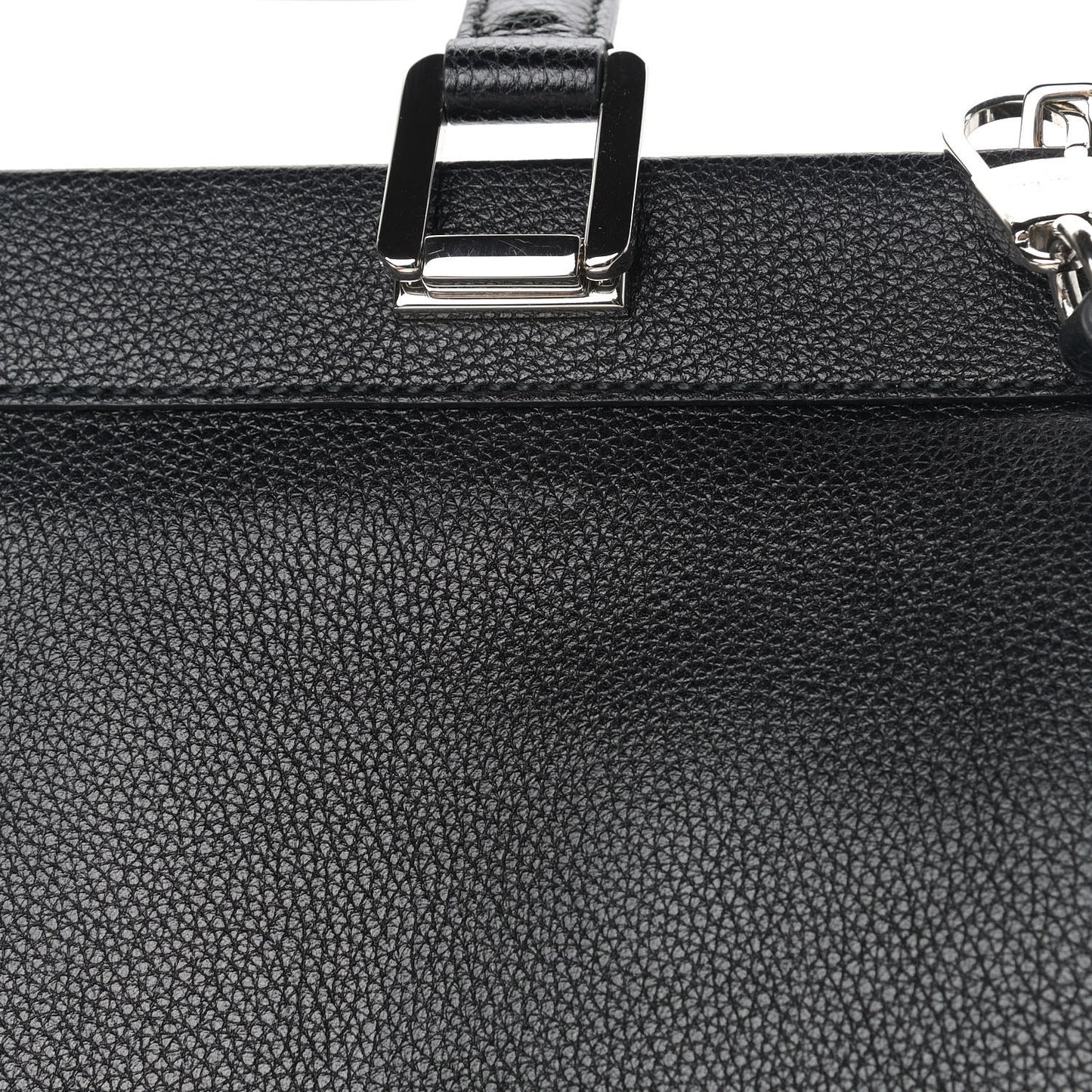 Grainy Calfskin Small Zumi Top Handle Bag Black
