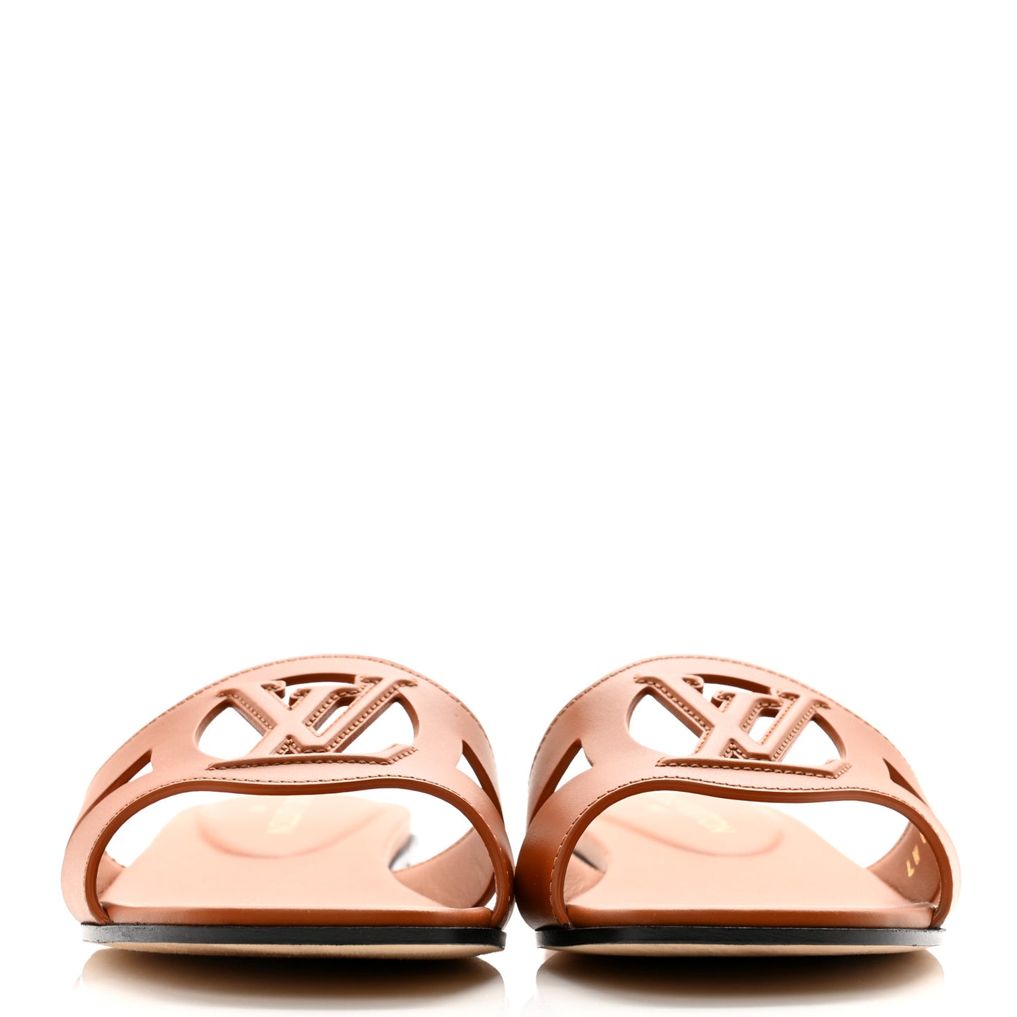 Calfskin LV Isola Flat Sandals 37 Tan