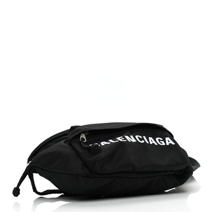 Balenciaga Recycled Sport Nylon Logo Embroidered Wheel Beltpack Black 4 of 9