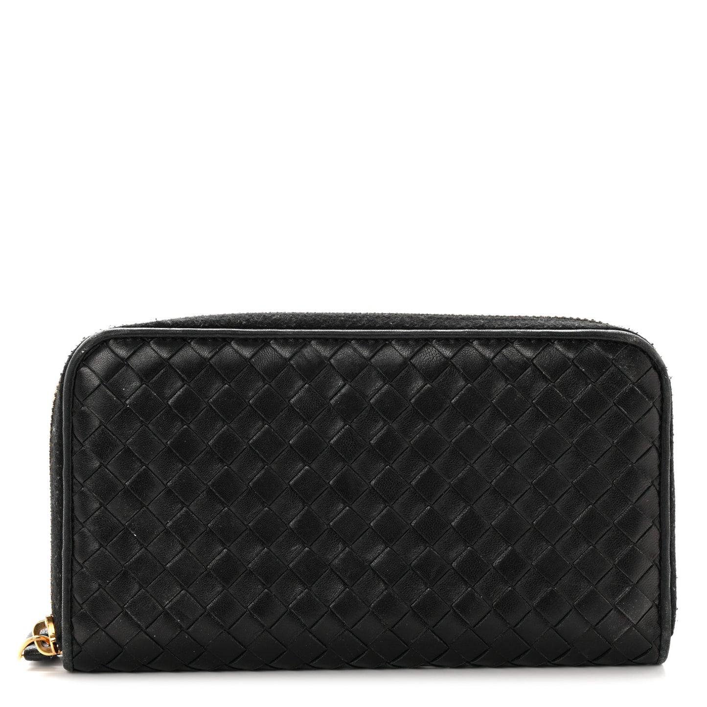 Nappa Intrecciato Zip Around Wallet Black