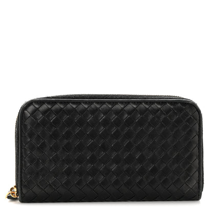 Bottega Veneta Nappa Intrecciato Zip Around Wallet Black 1 of 8