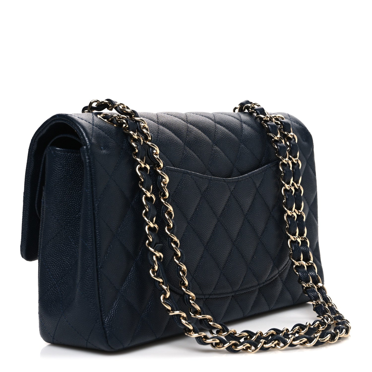 Chanel Caviar Quilted Medium Double Flap Navy 3 of 11