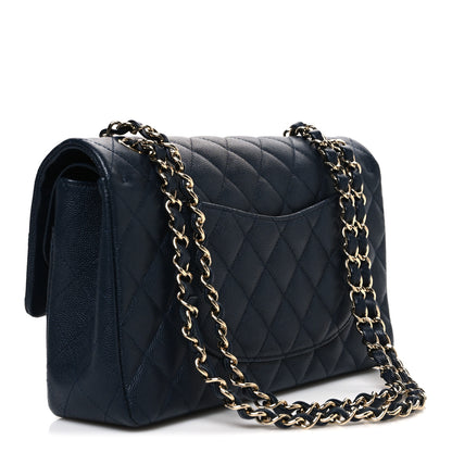 Chanel Caviar Quilted Medium Double Flap Navy 3 of 11