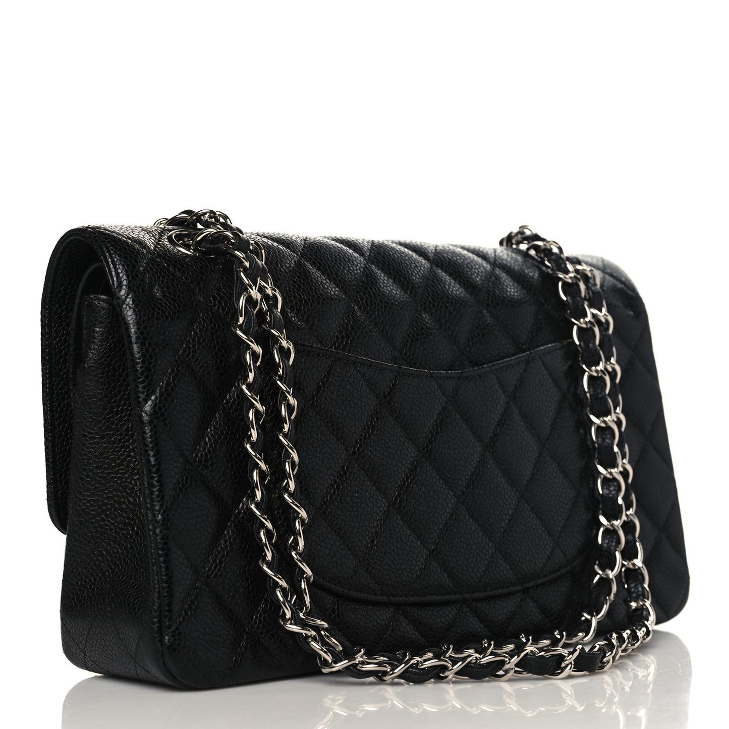 Caviar Quilted Sweetheart Flap Black