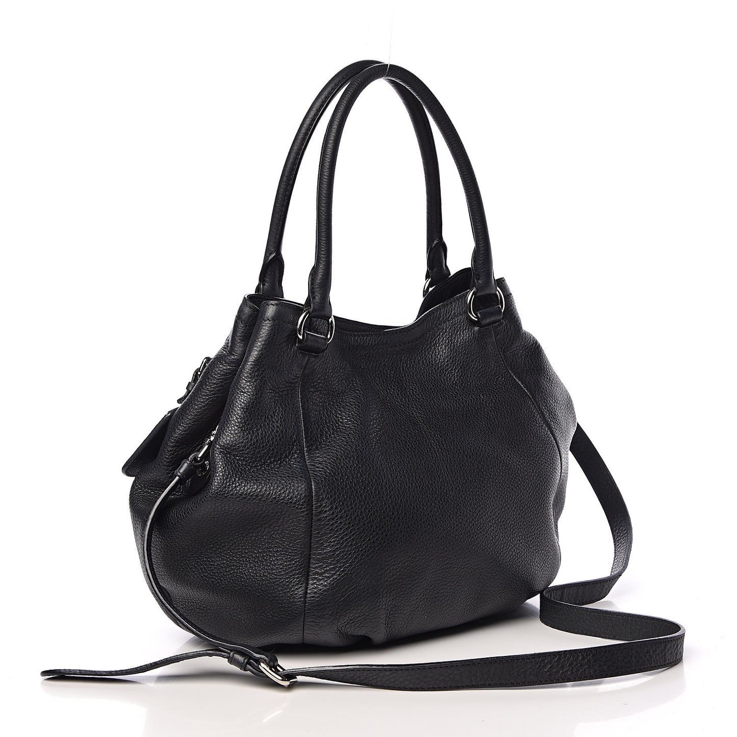 Vitello Daino Shoulder Bag Black