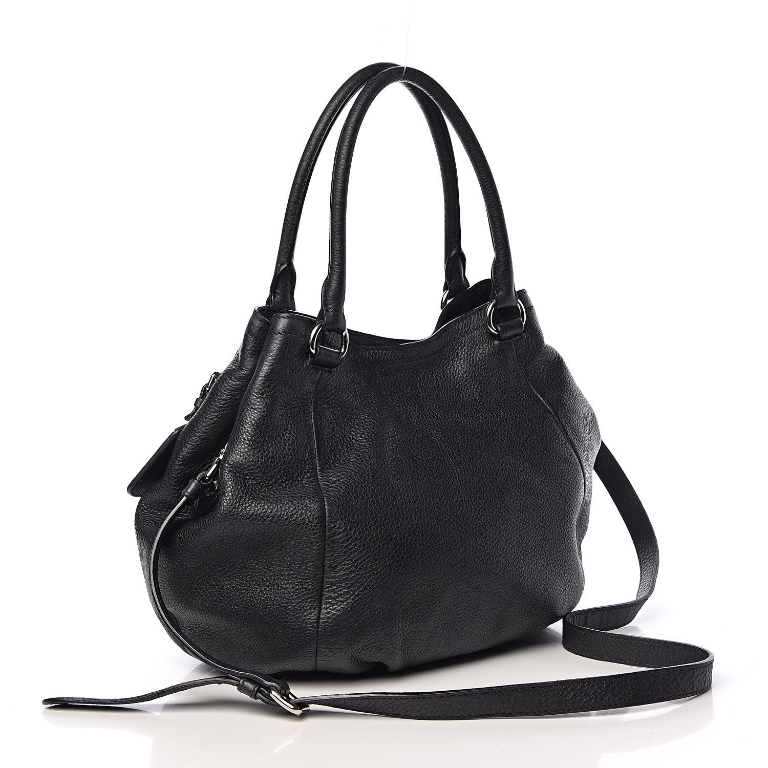Prada Vitello Daino Shoulder Bag Black 3 of 12