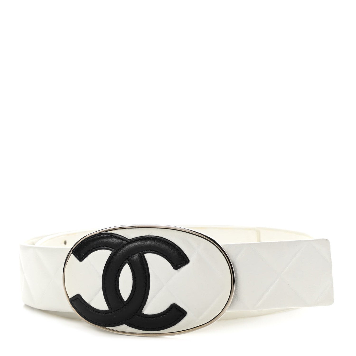 Chanel Lambskin Quilted CC Belt 80 32 White 1 of 8