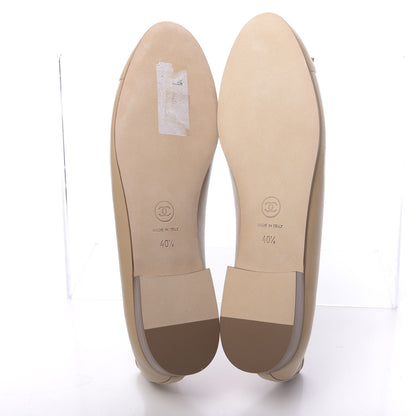 Chanel Lambskin Cap Toe CC Ballerina Flats 40.5 Beige 5 of 10