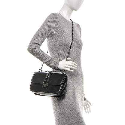 Valentino Garavani Vitello Medium Glam Lock Rockstud Flap Black 2 of 8