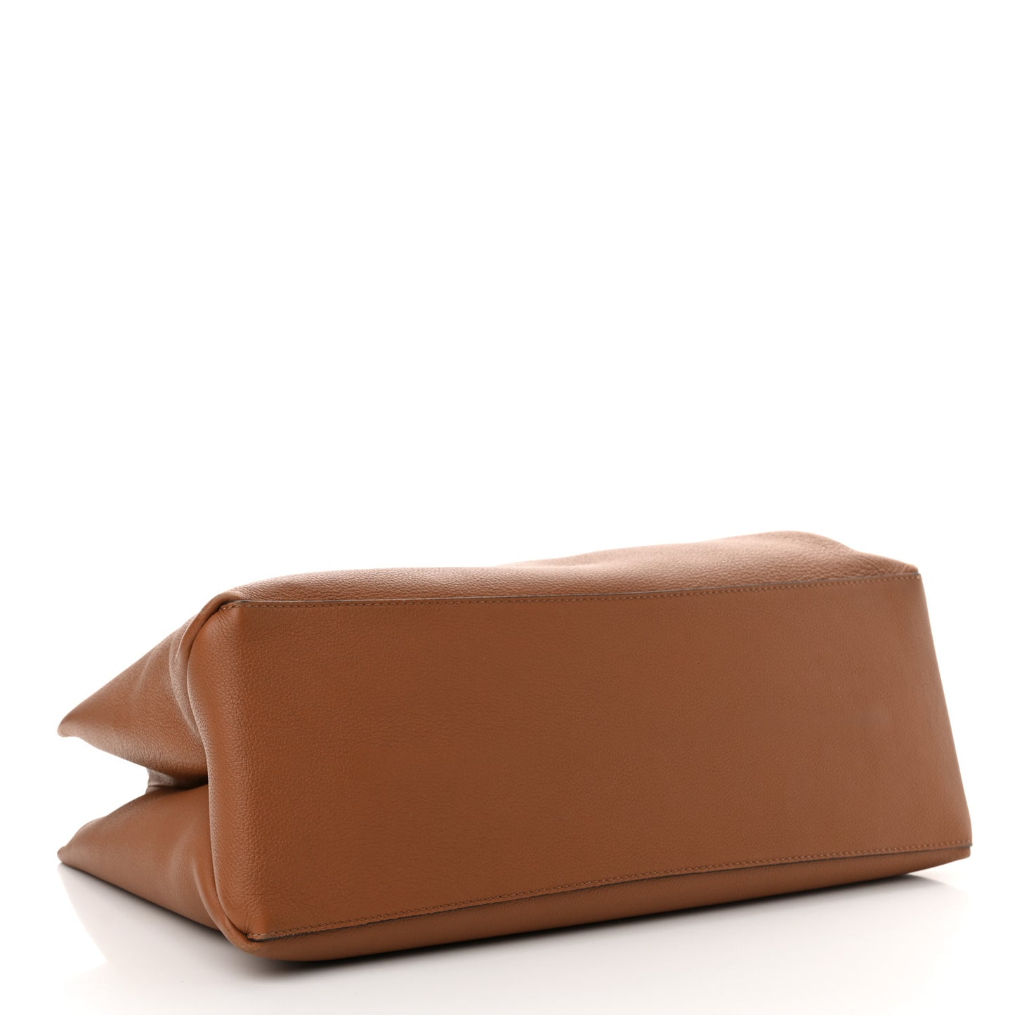 Grained Calfskin Lockme Shopper Chataigne