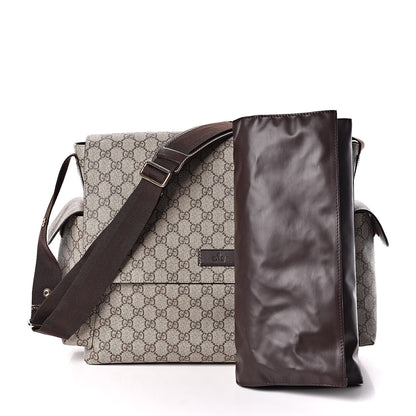 Gucci GG Plus Monogram Messenger Diaper Bag Dark Brown 3 of 12