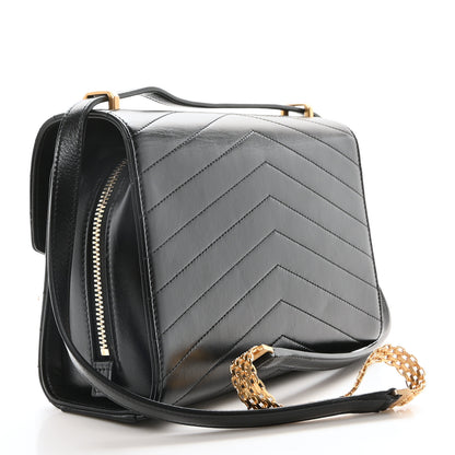 Chanel Calfskin Chevron Quilted Medal Flap Black 3 of 10