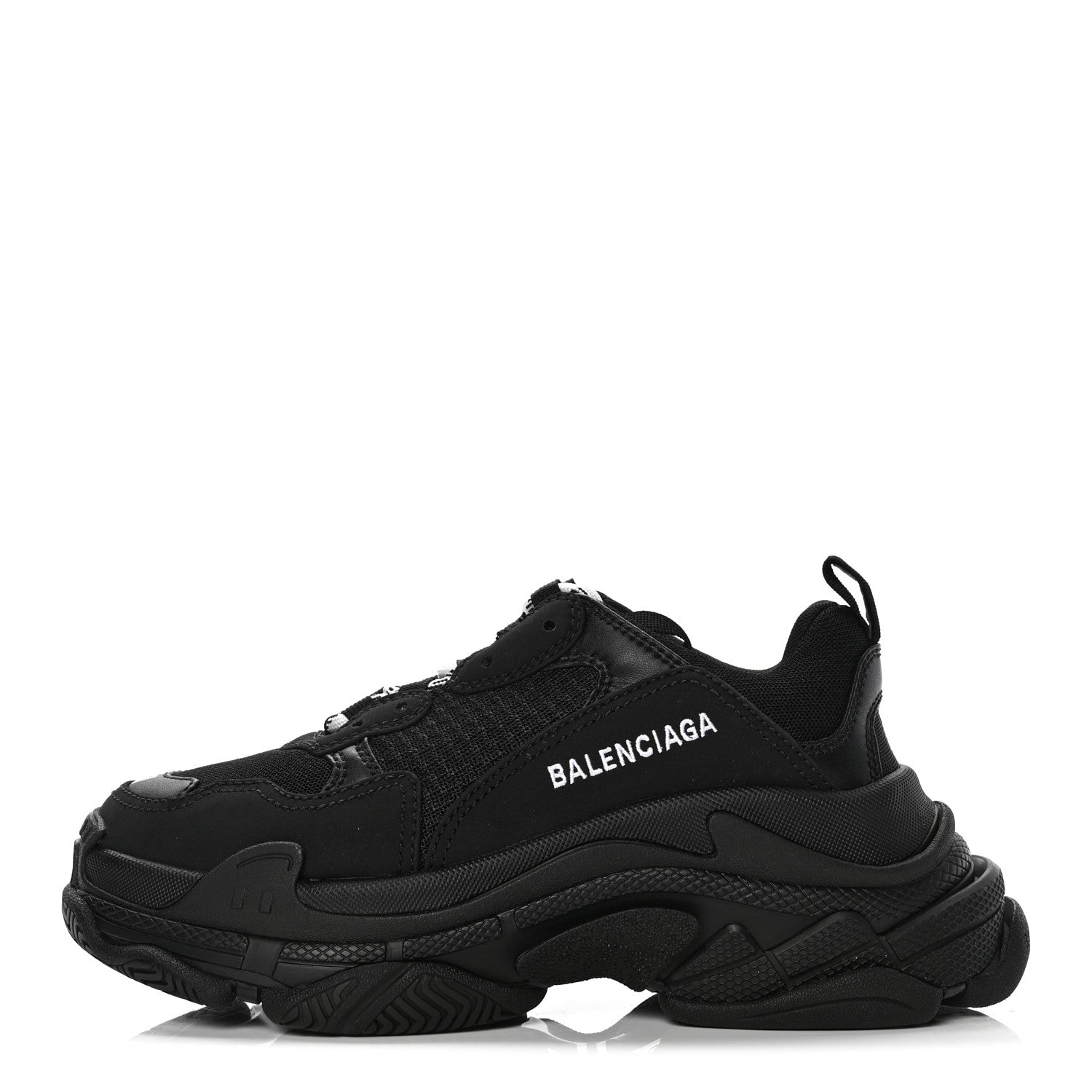 Balenciaga Fabric Mesh Womens Triple S Sneakers 37 Black 1 of 8