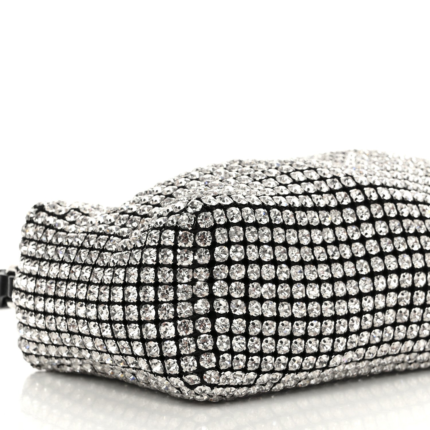 Alexander Wang Mesh Crystal Rhinestone Mini Heiress Pouch Black Silver 10 of 11